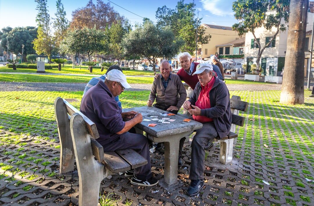 seniors playing board games