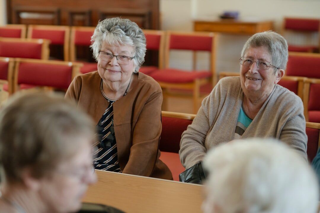 senior friends chatting