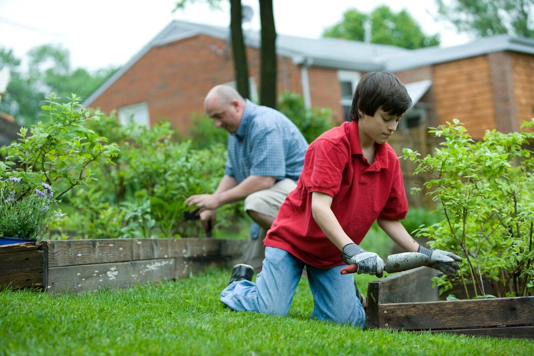 seniors gardening together