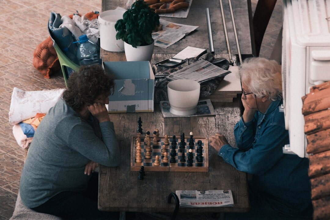 seniors playing board games
